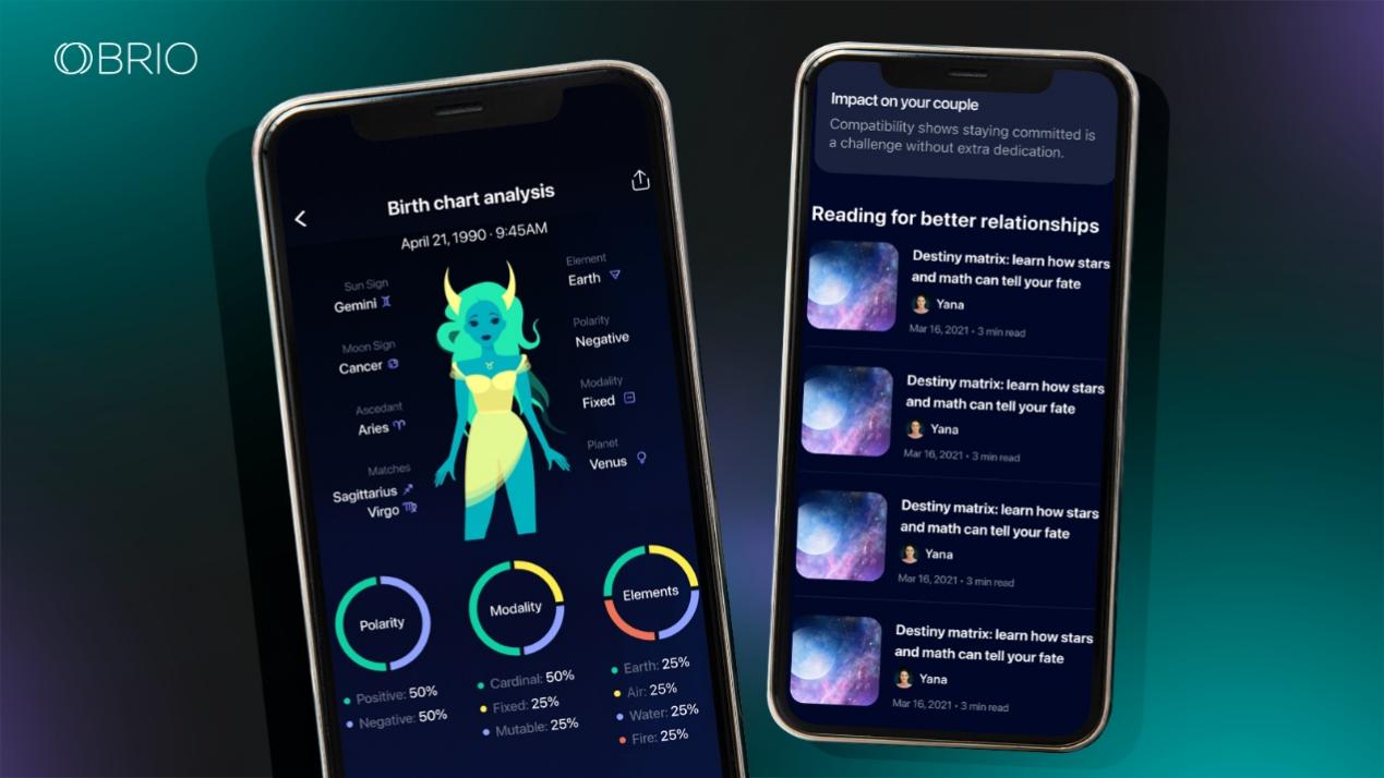 Nebula 应用程序的两个不同功能的屏幕截图