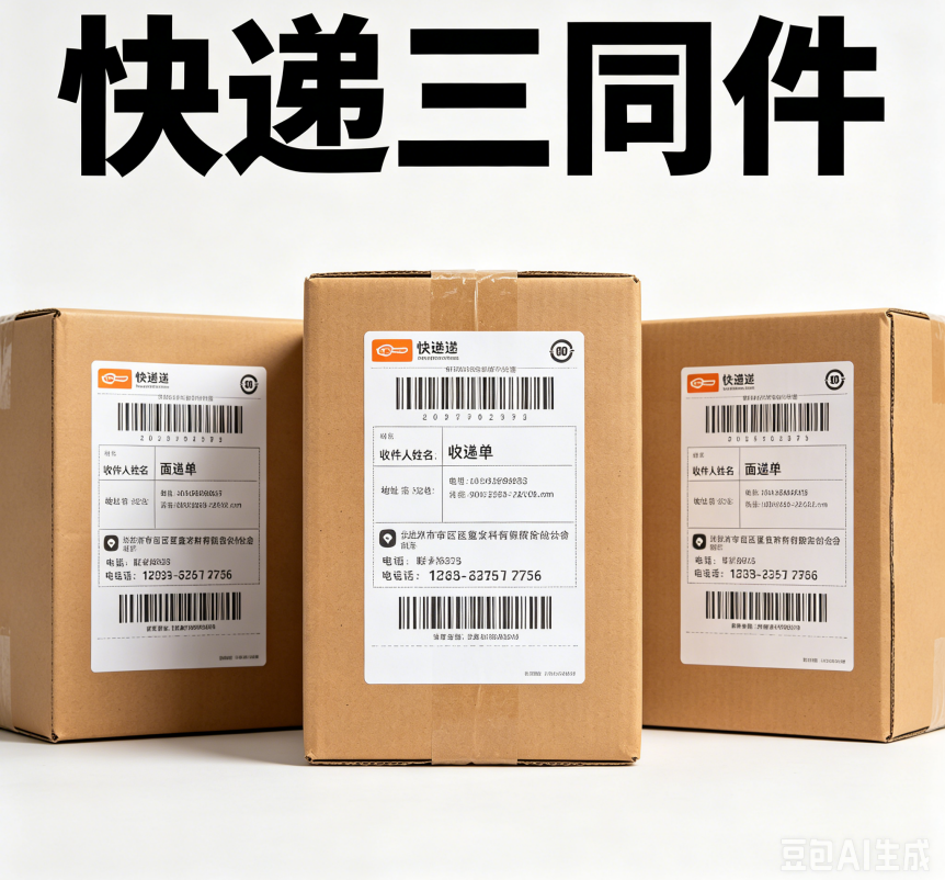 快递三同件图片生成