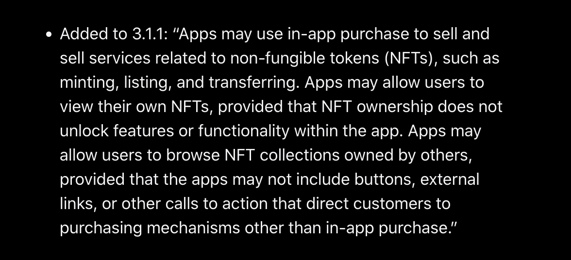 苹果对 NFT 敞开怀抱？最新 App Store 审核指南解读